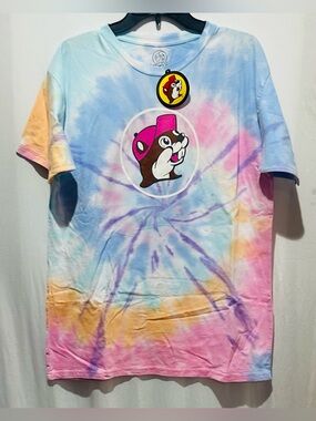 BUC- EE’S Women’s Tie-Dye Graphic Tee - Pastel Multi COLORS - SIZE L